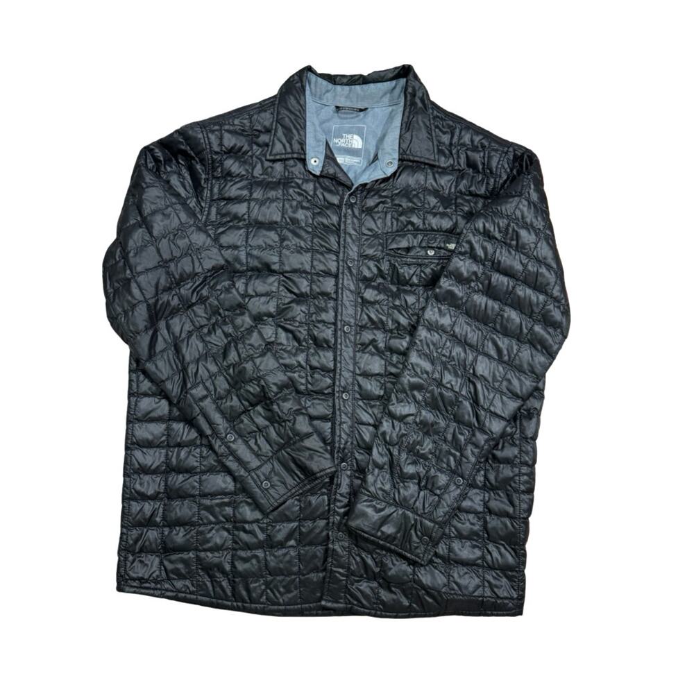 The North Face ThermoBall Mens XL Black Quilted Snap Front Shirt Jacket